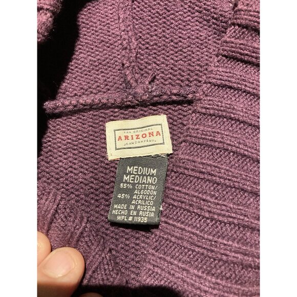 Arizona Hoodie Women’s Size Medium Purple Long Sleeve Button Up - Picture 4 of 11